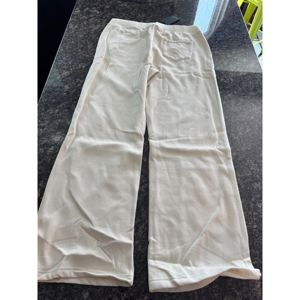 True Religion HS Foldover Sweatpants Winter White Womens Large 600496 NWT